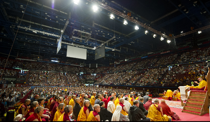 The Milano Forum, the venue for His Holiness the Dalai Lama's teaching and talk in Milan, Italy, on 28 June 2012/Photo/Tenzin Choejor/OHHDL