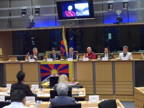 Panellists at the 100th Tibet Inter Group Meeting in the European Parliament.
