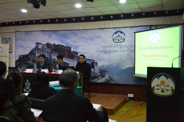 A conference on Simla Convention of 1914 held at the Department of Information & International of the Central Tibetan Administration in Dharamshala, India, on 28 March 2014/Photo/Voice of Tibet/Tenzin Norsang