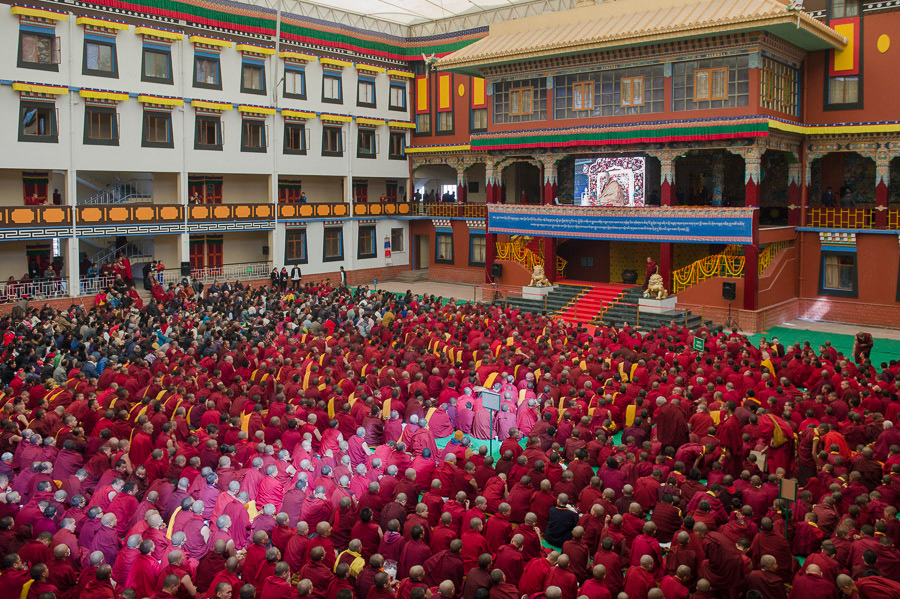 Image taken during the visit of His Holiness the Dalai Lama to Sherabling Monastery