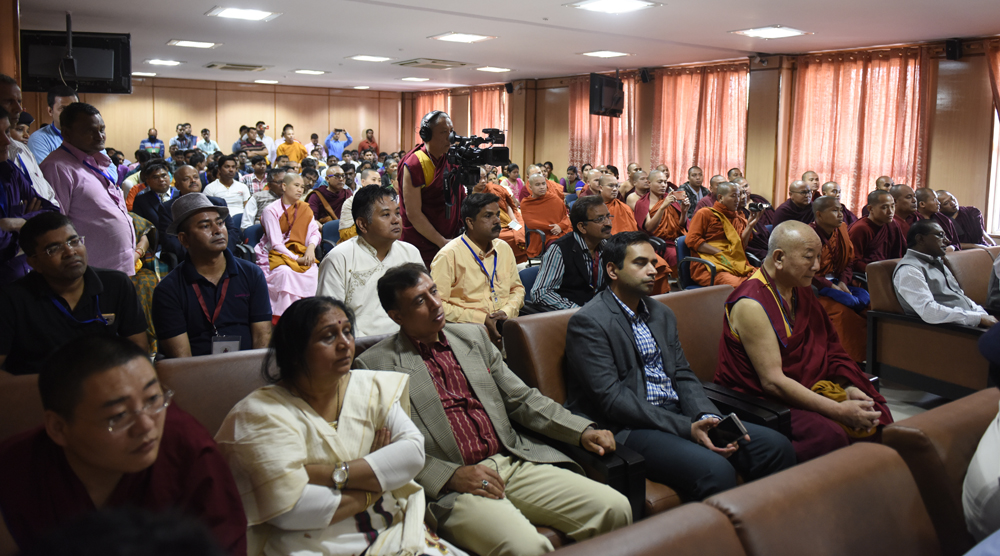 Students and faculty of Nav Nalanda Mahavihara at Nalanda, Bihar on 18 March 2017.