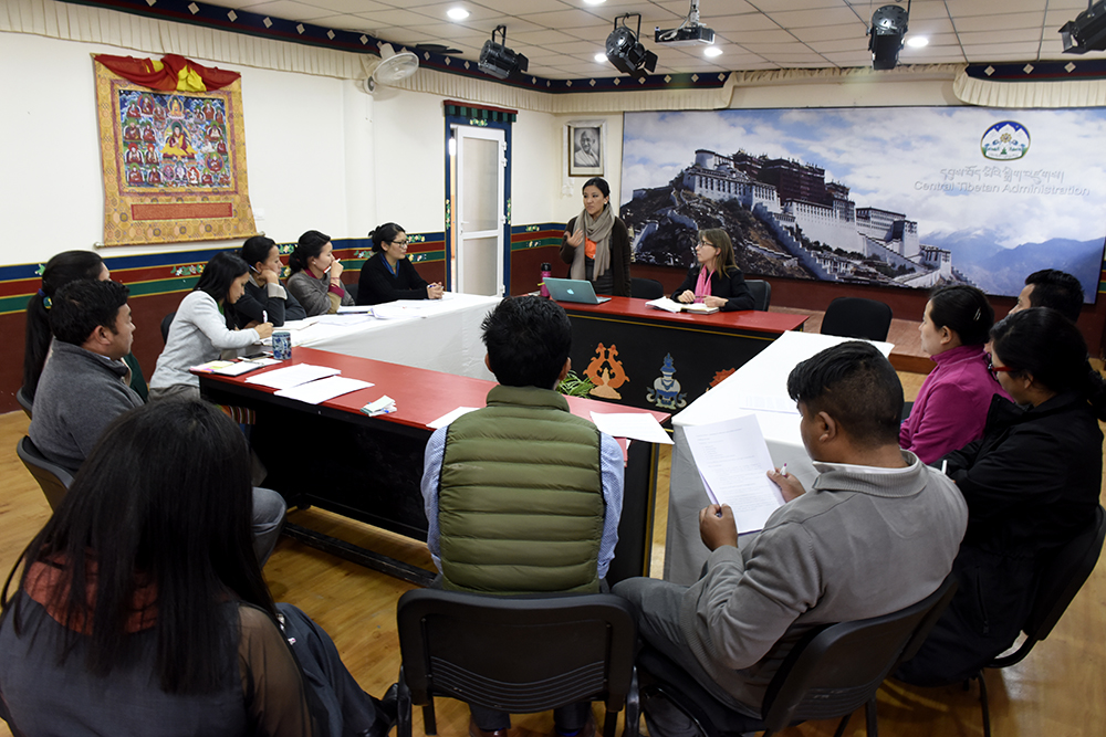 DIIR Secretary giving an introductory remark on the importance of maintaining a strong communication strategy to drive the Tibet issue, 22 March 2017.