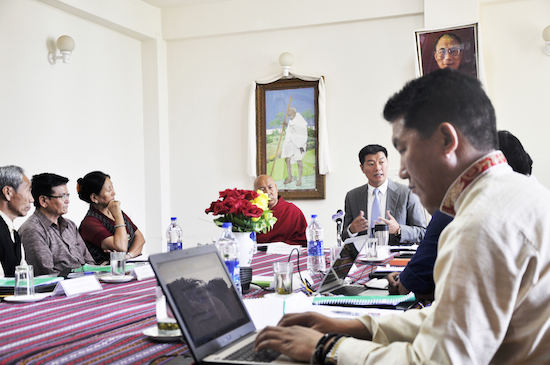 Sikyong speaking at the education council meeting.