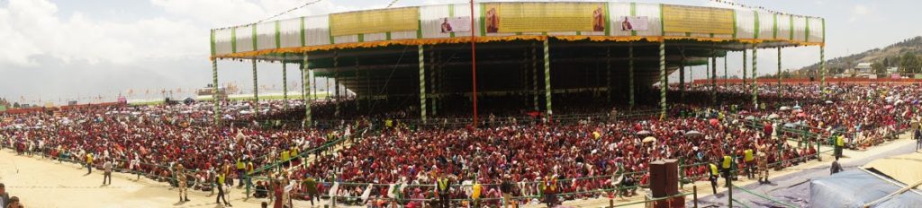Over 50,000 devotees attend His Holiness' teachings Yiga Choezin teaching ground. Photo @ Jamyang Tsering, DIIR