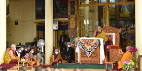 Photo News: His Holiness the Dalai Lama Gives Short Teaching from the Jataka Tales and Ceremony for Generating Bodhichitta