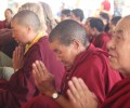 Tibetan nuns at the Tsukla khang, the main Tibetan temple at Mcleod Ganj.