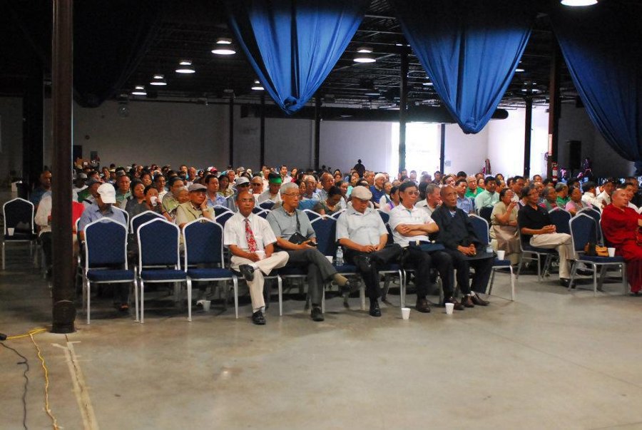 Members of the Tibetan community attend a talk by Kalon Dolma Gyari during her visit to Toronto, Canada