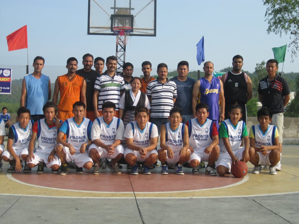 Basketfall match was held between Indian police and Tibetan settlers in Poanta Cholsum settlement to celebrate His Holiness the Dalai Lama's 77th birthday
