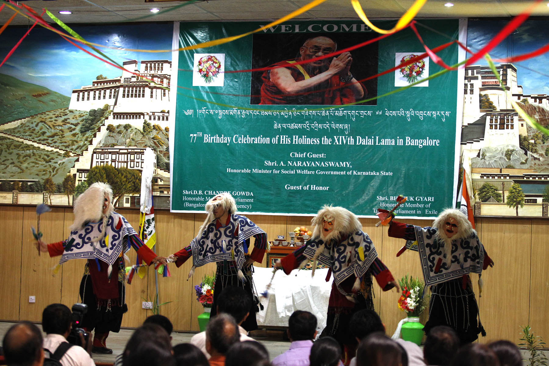 Tibetans perform opera dance during the celebration of His Holiness the Dalai Lama's 77th birthday in Bangalore, India, on 6 July 2012/Photos/Office of Chief Representative, South Zone