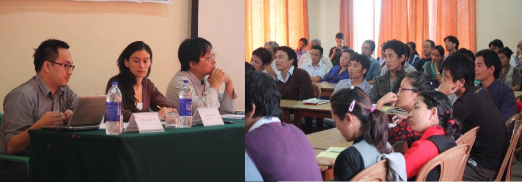 From left: Mr Cheng Chi Chu, PhD student of National Taiwan University, Ms Julie Coudere, PhD student of National Taiwan University and Prof Tseng Chien Yuan of Chung Hua University, Taiwan / Participants and guests during the conference