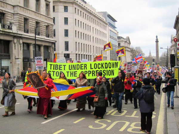 Tibet Freedom March in London. Sunday 10 March 2013/Photo/Tibet Society