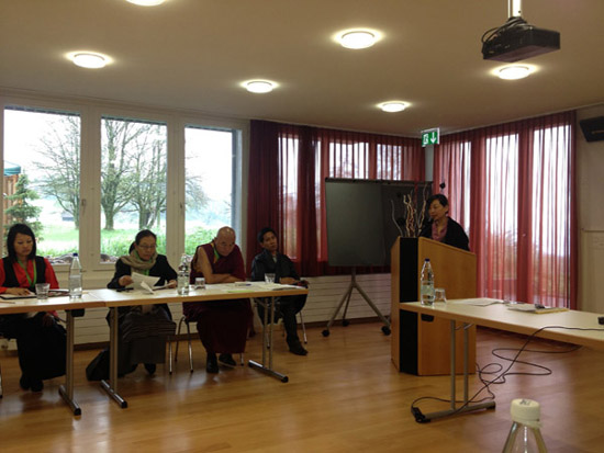 Kalon Dicki Chhoyang la address the Conference of the Presidents of the Tibetan Communities in Europe held at Boldern, Switzerland - organised by Tibet Bureau - Geneva