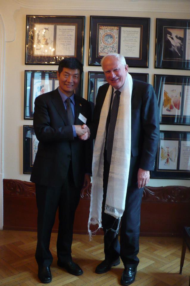Sikyong seen here with the Executive Director and also Secretary General of Norwegian Nobel Committee at his office. May 13, 2013