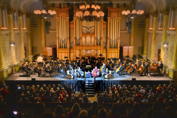 The Adelaide Town Hall, venue for the event "Community and Wellbeing" with His Holiness the Dalai Lama, Senator Nick Xenophon, Adelaide Lord Mayor Stephen Yarwood, and Senator Sarah Hanson-Young in Adelaide, Australia on June 21, 2013. Photo/Rusty Stewart/DLIA