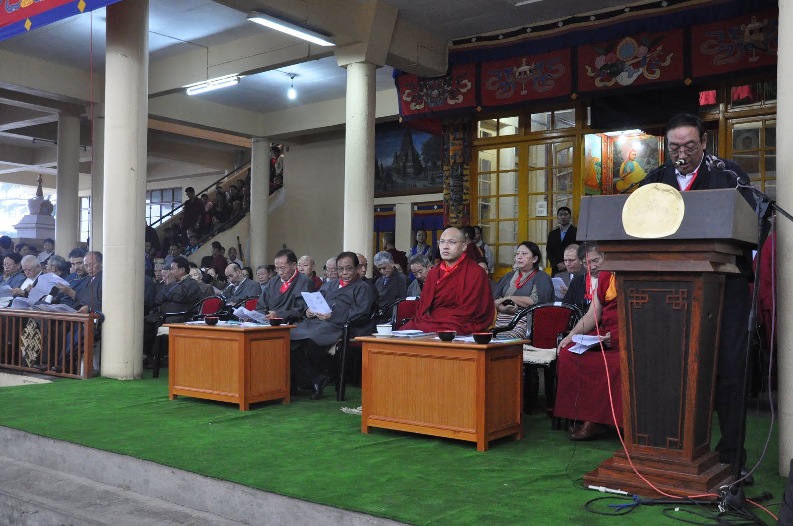 Kalon Pema Chhinjor, the officiating Sikyong, addressing the gathering on the occasion of His Holiness the Dalai Lama's 78th birthday celebrations in Dharamsala, India, on 6 July 2013/Photo/DIIR