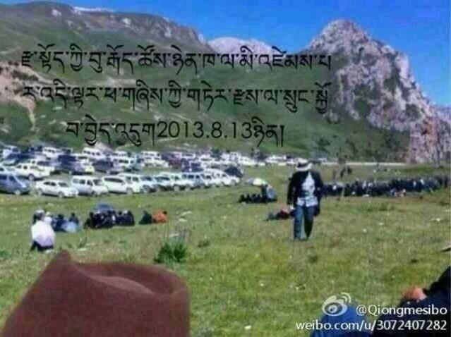 Tibetans gather to stop illegal mining activities by Chinese in Zatoe region in Yushul in eastern Tibet