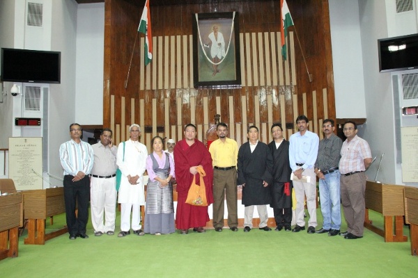 the Tibetan Parliamentary delegation at the Gujarat Assembly Hall.