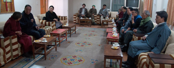 Kalons and senior officials of the Central Tibetan Administration during the republic day ceremony, 26 January 2014.