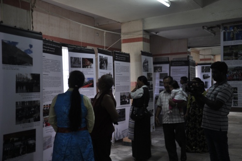 Visitors at the Tibet Museum exhibition at Coimbatore.