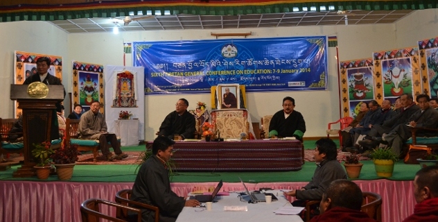 Sikyong addressing the concluding session of the sixth Tibetan General Conference on Education.