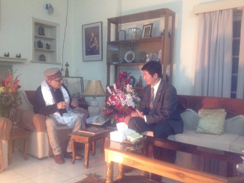 Sikyong Dr Lobsang Sangay with Mr Murli Manohar Joshi.