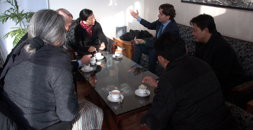 ICT President Mr Matteo Mecacci interacting with Kalon Diki Chhoyang and the Secretaries during the delegation's visit.