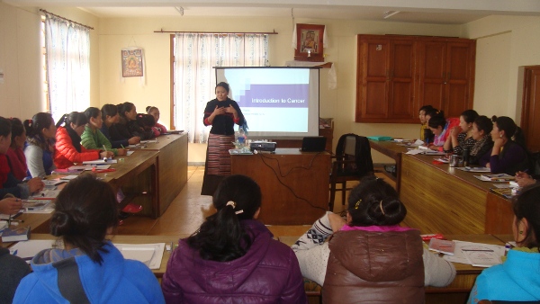 The basic health workshop in progress.