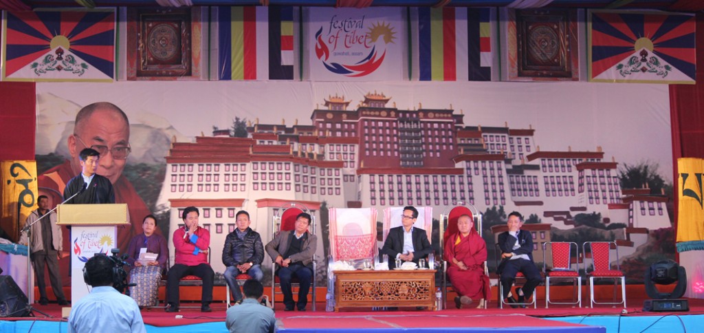 Sikyong Dr Lobsang Sangay speaking at the conclusion of Tibet Festival in Guwahati. Photo/ Tempe Gyaltsen