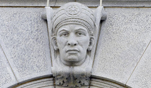 “Tibetan” on a keystone of a first story pavilion window. Library of Congress Thomas Jefferson Building, Washington, D.C.