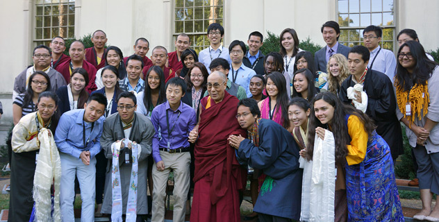 His Holiness the Dalai Lama with China-Tibet Initiative members after their meeting at Emory University in Atlanta, Georgia on October 9, 2013. Photo/Jeremy Russell/OHHDL