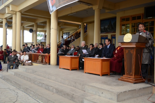 Mr. Tsangtruk Top speaking about Panchen Rinpoche at the occasion. DIIR Photo/ Tenzin Phende