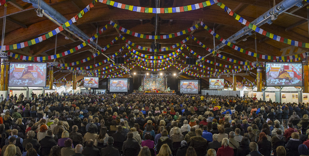 The Exhibition Centre Ķīpsala where over 4,000 people attended the first day of His Holiness the Dalai Lama's two day teaching in Riga, Latvia on May 5, 2014. Photo/Tenzin Choejor/OHHDL