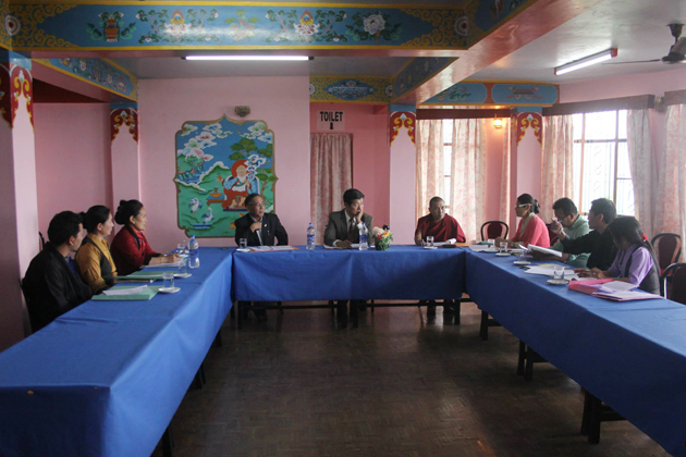 Sikyong Dr. Lobsang Sangay presides over the governing body meeting at the Tibetan Institute of Performing Arts in Dharamsala, India, on 5 May 2014/Photo/TIPA
