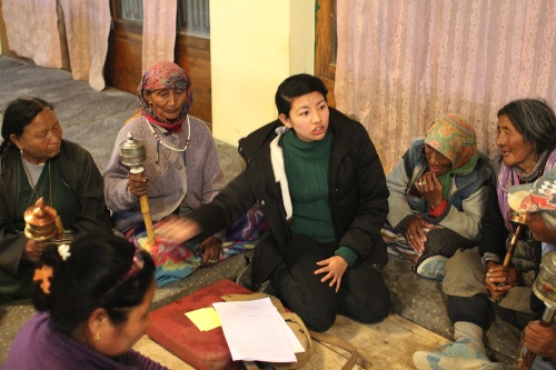 Health Department staff during discussion with the local residents of Sonamling settlement about Hepatitis B.