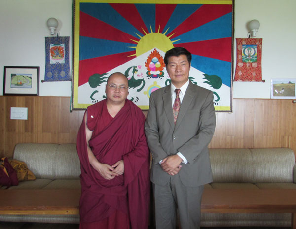 Sikyong Dr. Lobsang Sangay (left) with Golog Jigme.