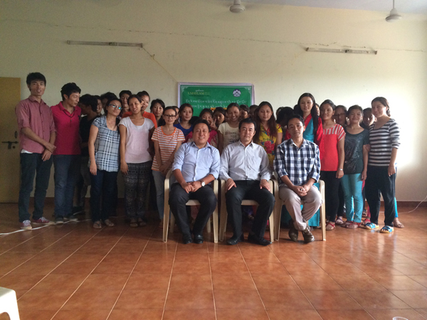 Health Kalon with Tibetan students in Bangalore