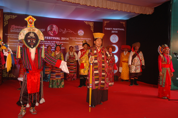 Tibetans perform opera at the Tibet Festival in Bangalore
