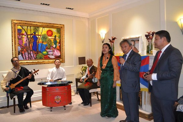 Representative Thubten Samdup at the 79th birthday celebration of His Holiness the Dalai Lama at London.