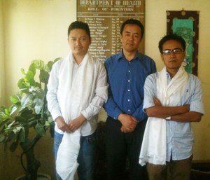 Health Kalon Dr. Tsering Wangchuk with the two new doctors