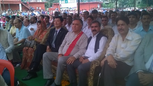 Sikyong Dr. Lobsang Sangay with state cabinet minister G S Bali on 27 July 2014.