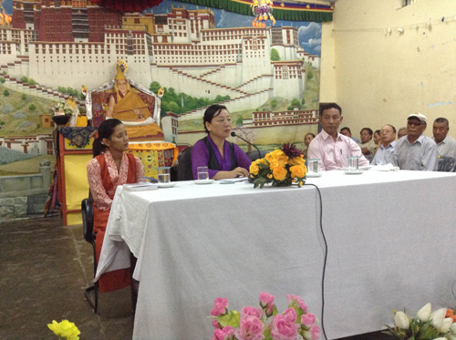 From left to right: Ms. Lhakpa Dolma, Secretary to Northern Justice Commission; DIIR Kalon; Mr. Pema Tenzin, Chairman of Local Tibetan Assembly Dekyiling.