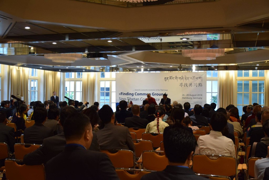 His Holiness at the Sino-Tibetan conference in Hamburg, Germany.
