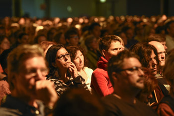 Some of the over 7,000 members of the audience attending His Holiness the Dalai Lama's talk in Hamburg, Germany on August 23, 2014. Photo/Manuel Bauer