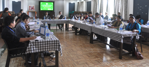 School heads of Tibetan schools implementing the basic education policy at the meeting. (DIIR Photo)