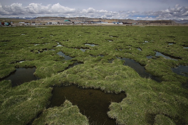 The Datong river Basin, where the Jiangcang mine is located, has ample water sources, providing much of the Yellow river’s headwaters. Photograph: Wu Haitao/Greenpeace