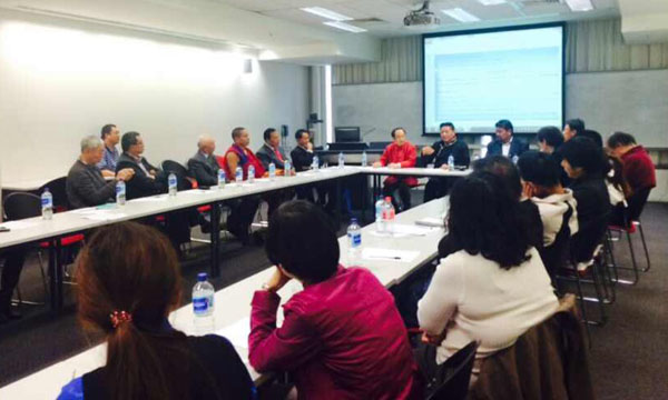 The Tibetan Parliamentary delegation during a meeting with members of Chinese community and Tibet Support Groups in Sydney, Australia, on 24 August 2014