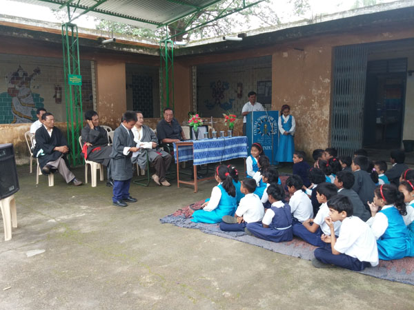 Kalon Pema Chhinjor during a visit to a Tibetan school in Mainpat