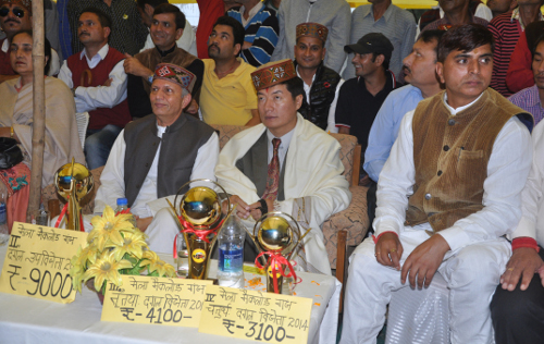 Sikyong Dr. Lobsang Sangay with Mr. Ajay SIngh Mankotia, President of the Indo-Tibetan Friendship Association at the Mela, 4 September 2014.
