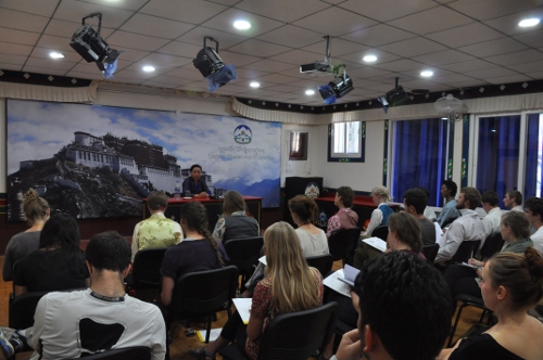 The visiting students listening to DIIR Kalon during her talk.