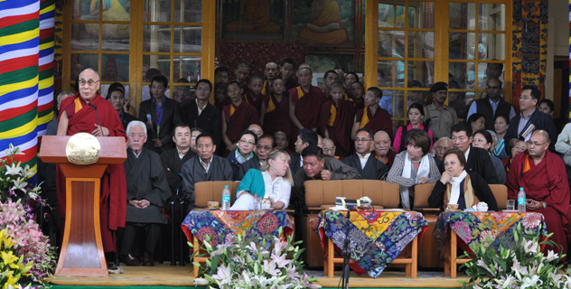 His Holiness the Dalai Lama speaks on the occasion of 25th anniversary of the conferment of Nobel Peace prize on him, in Dharamshala on Oct 2, 2014